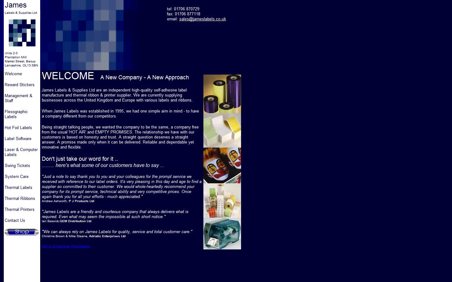 James Labels & Supplies Ltd Website