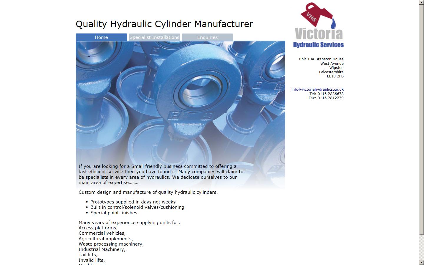 Victoria Hydraulics Services Website