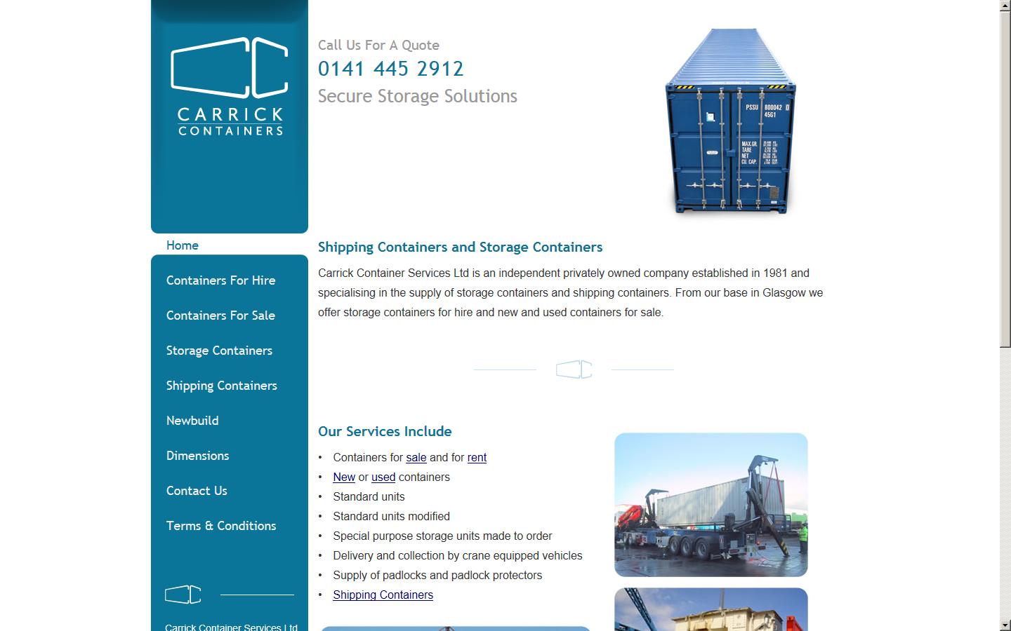 Carrick Container Services Ltd Website