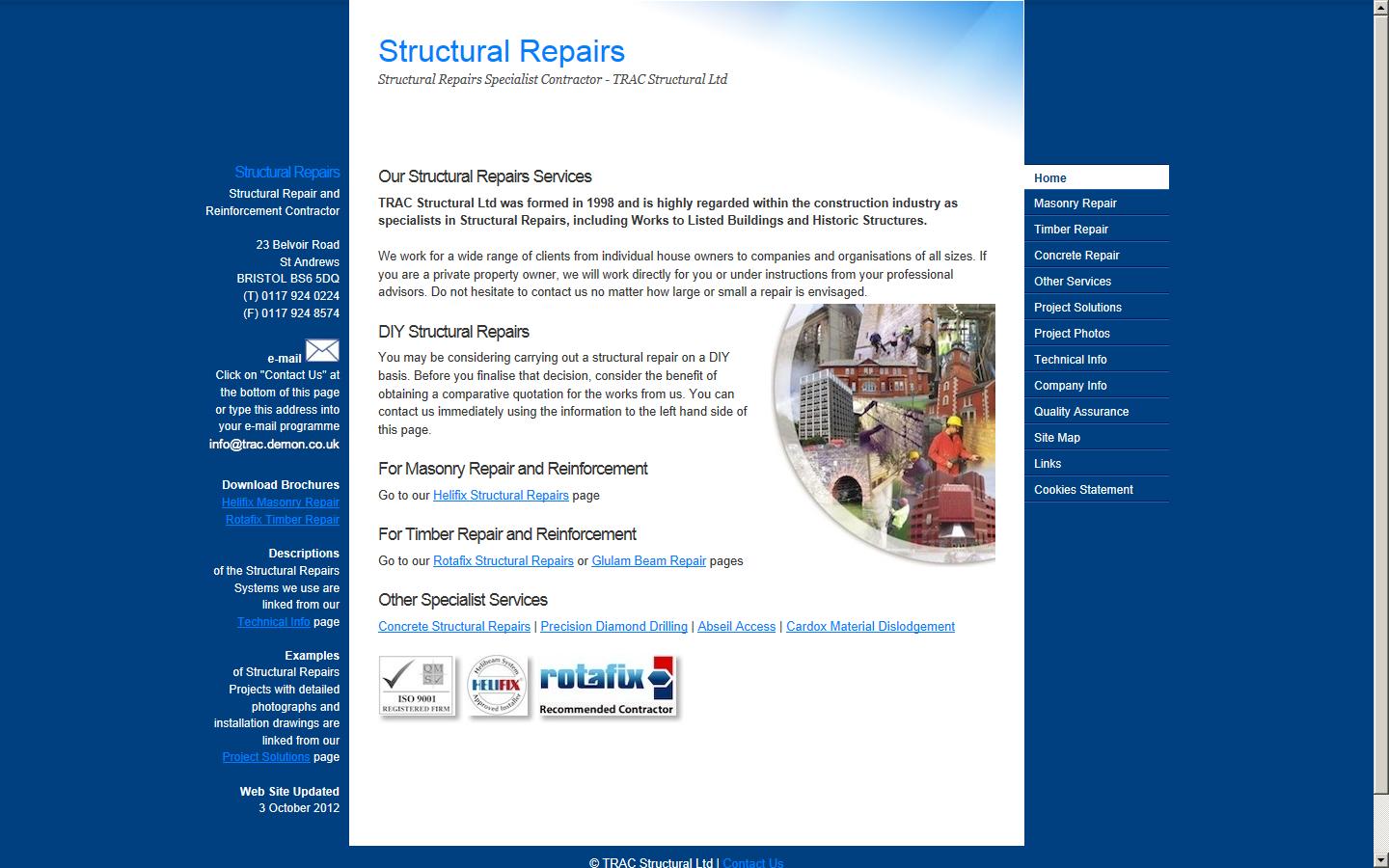 TRAC Structural Ltd Website