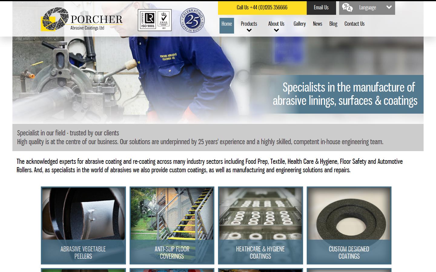 Porcher Abrasive Coatings Ltd Website