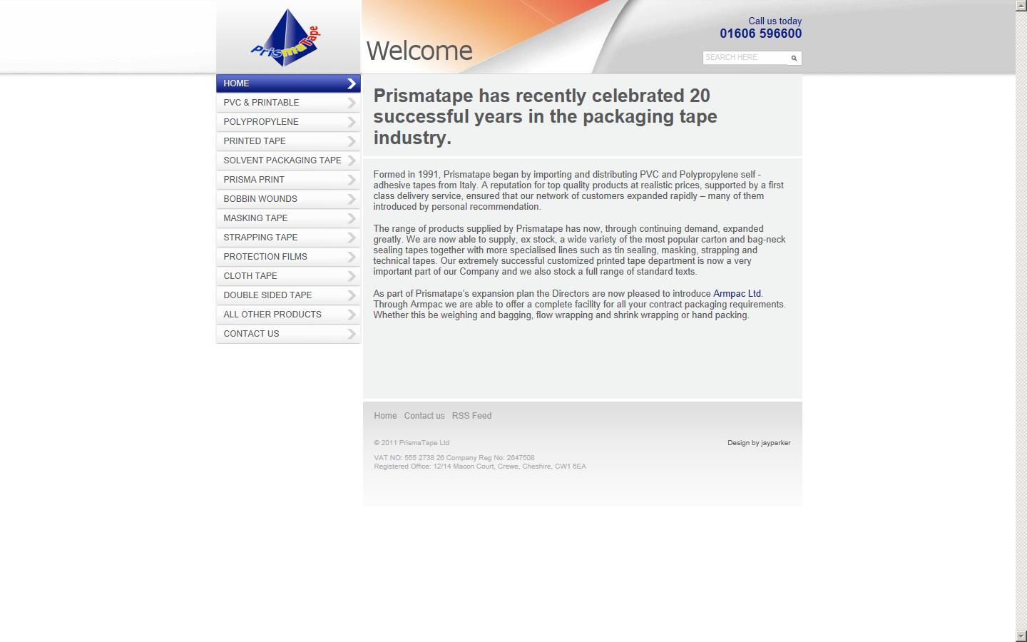 Prismatape Ltd Website