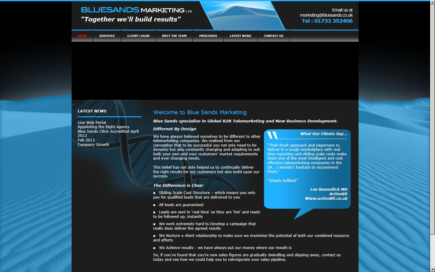 Blue Sands Marketing Ltd Website