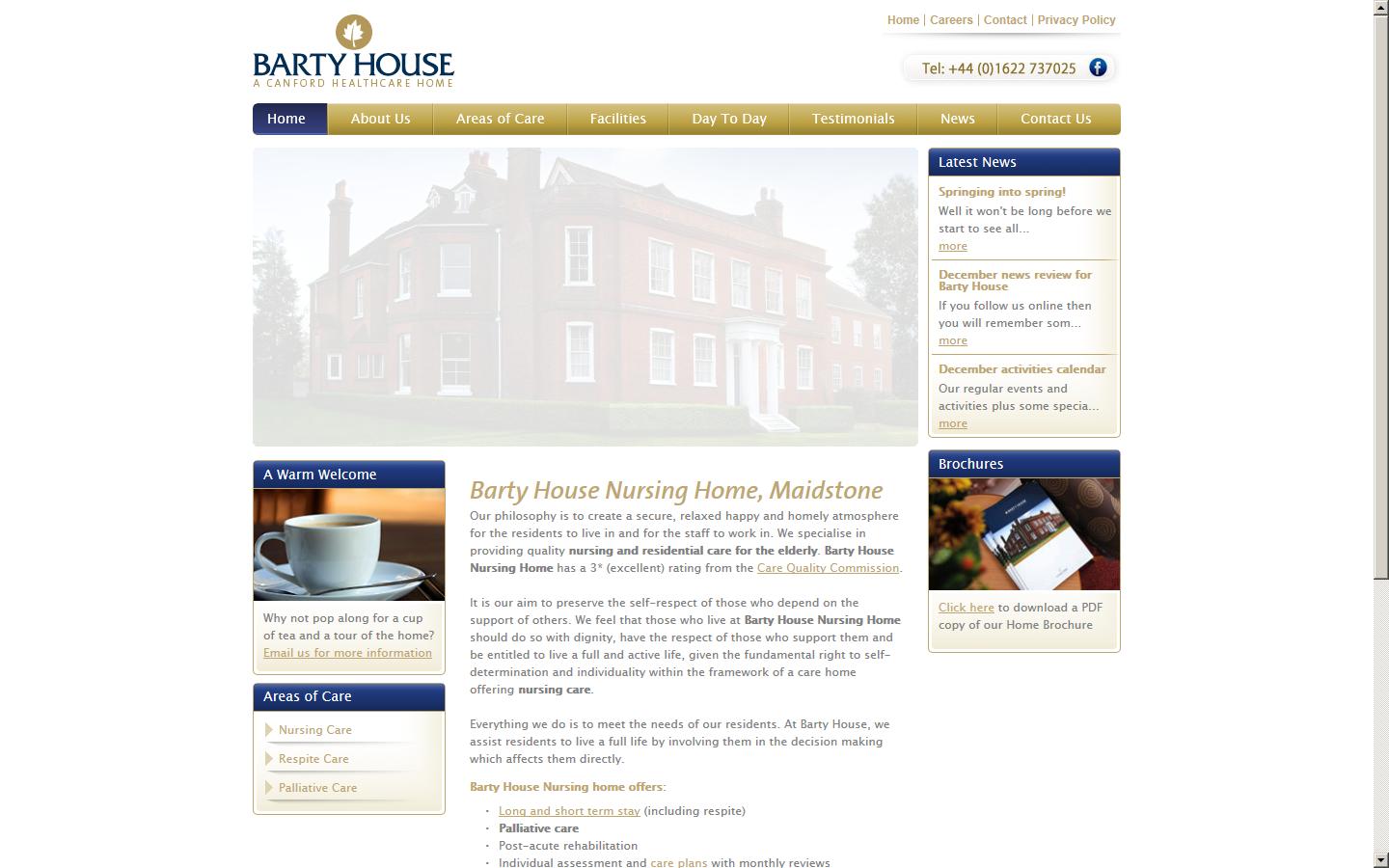 Barty House Nursing Home Website