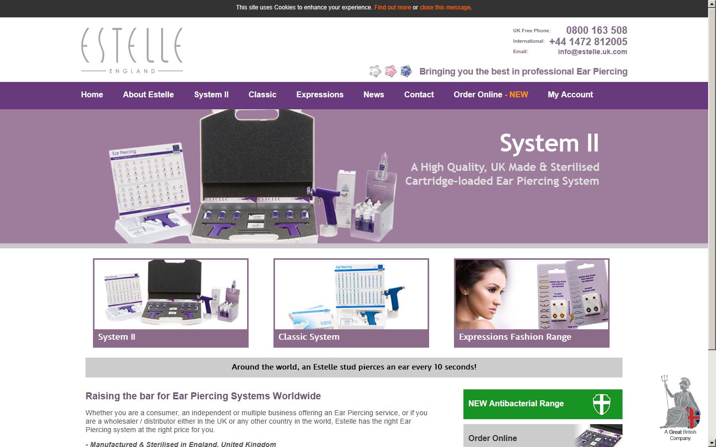 Estelle Ear Piercing Ltd Website