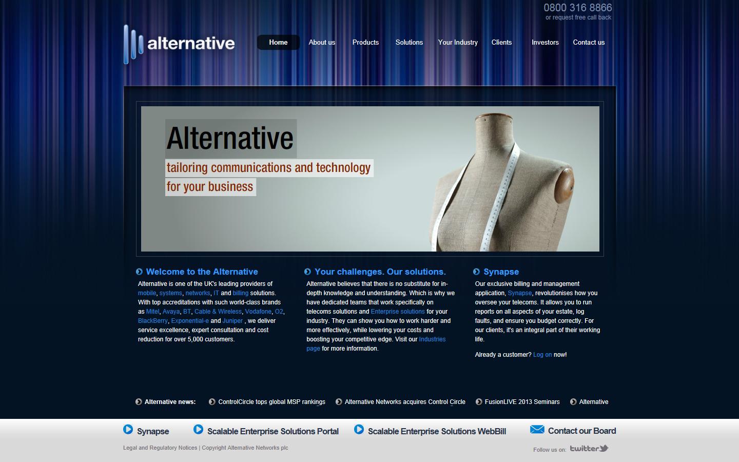 Alternative Networks Ltd Website