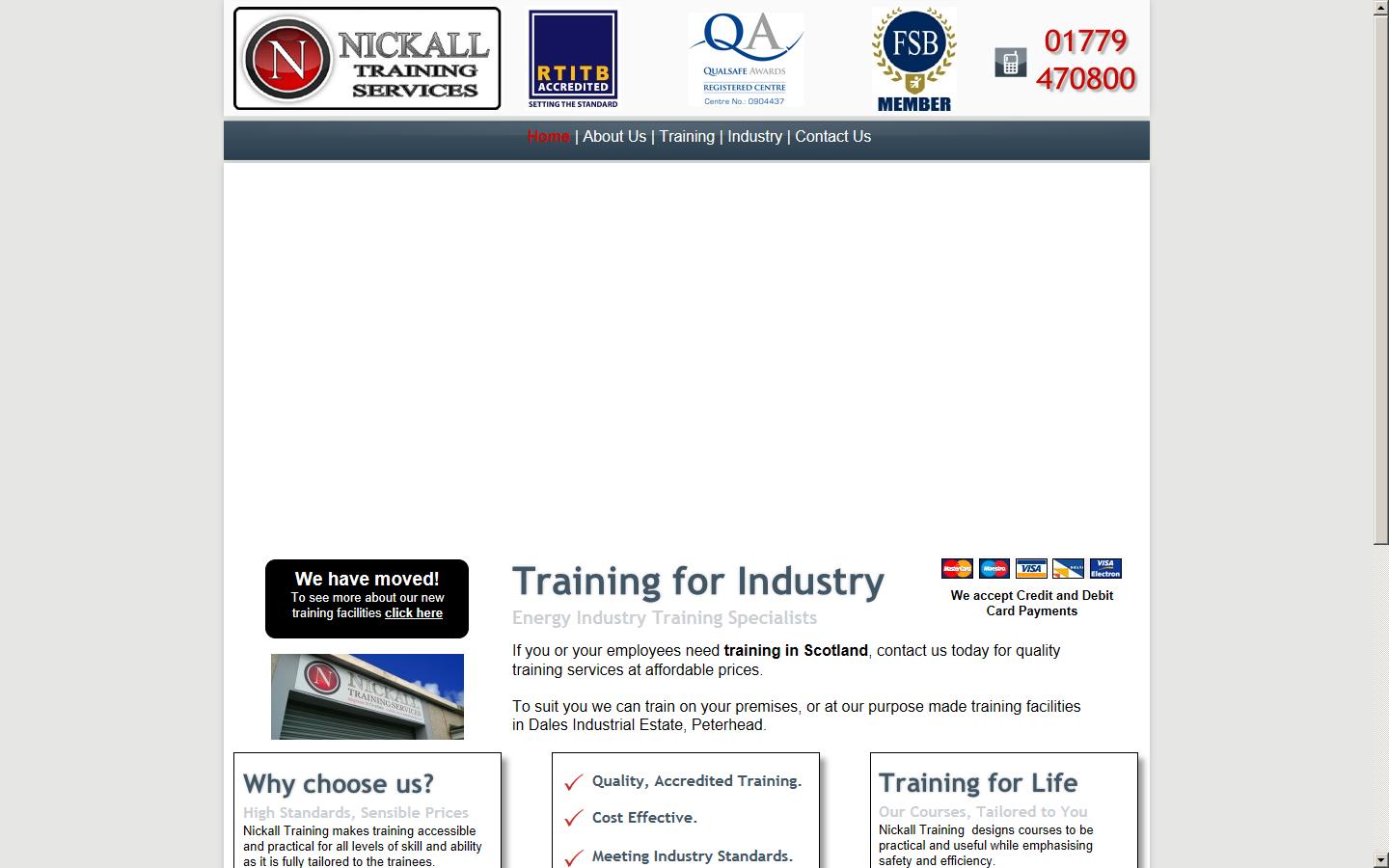 Nickall Training Services Website