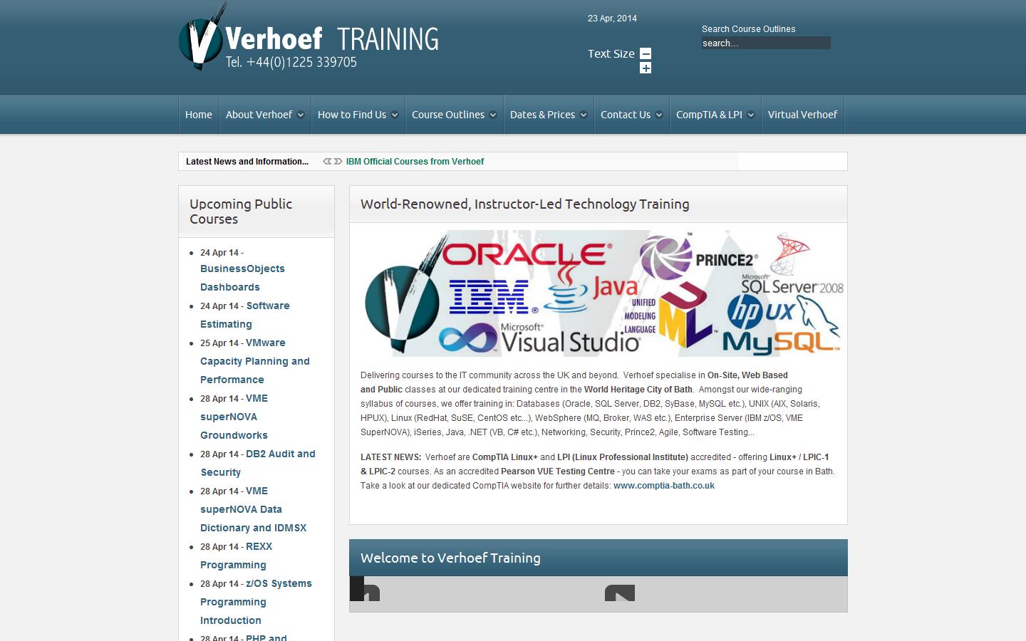 Verhoef Training Ltd Website