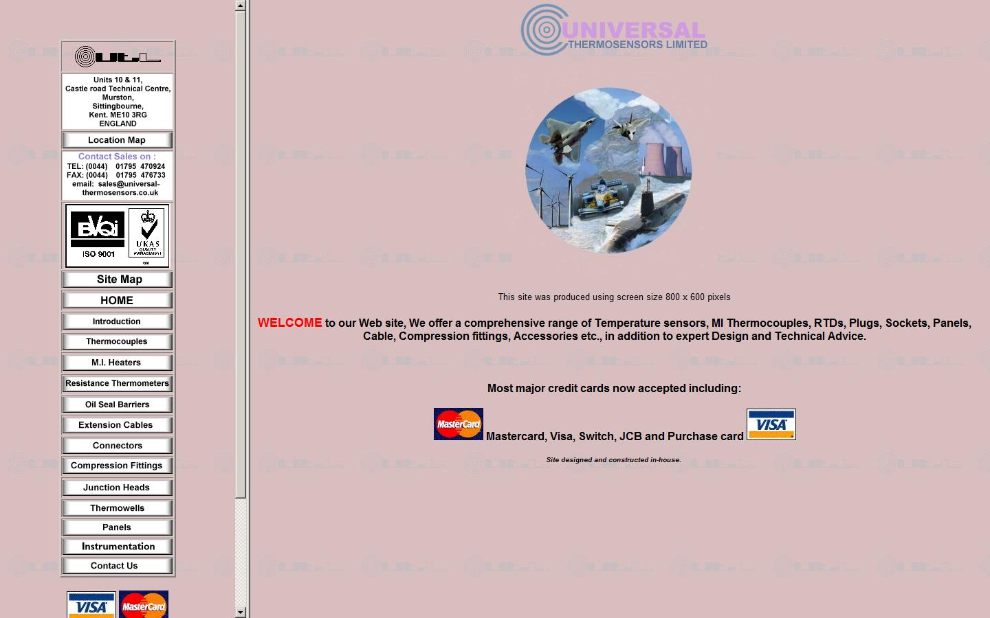 Universal Thermosensors Ltd Website
