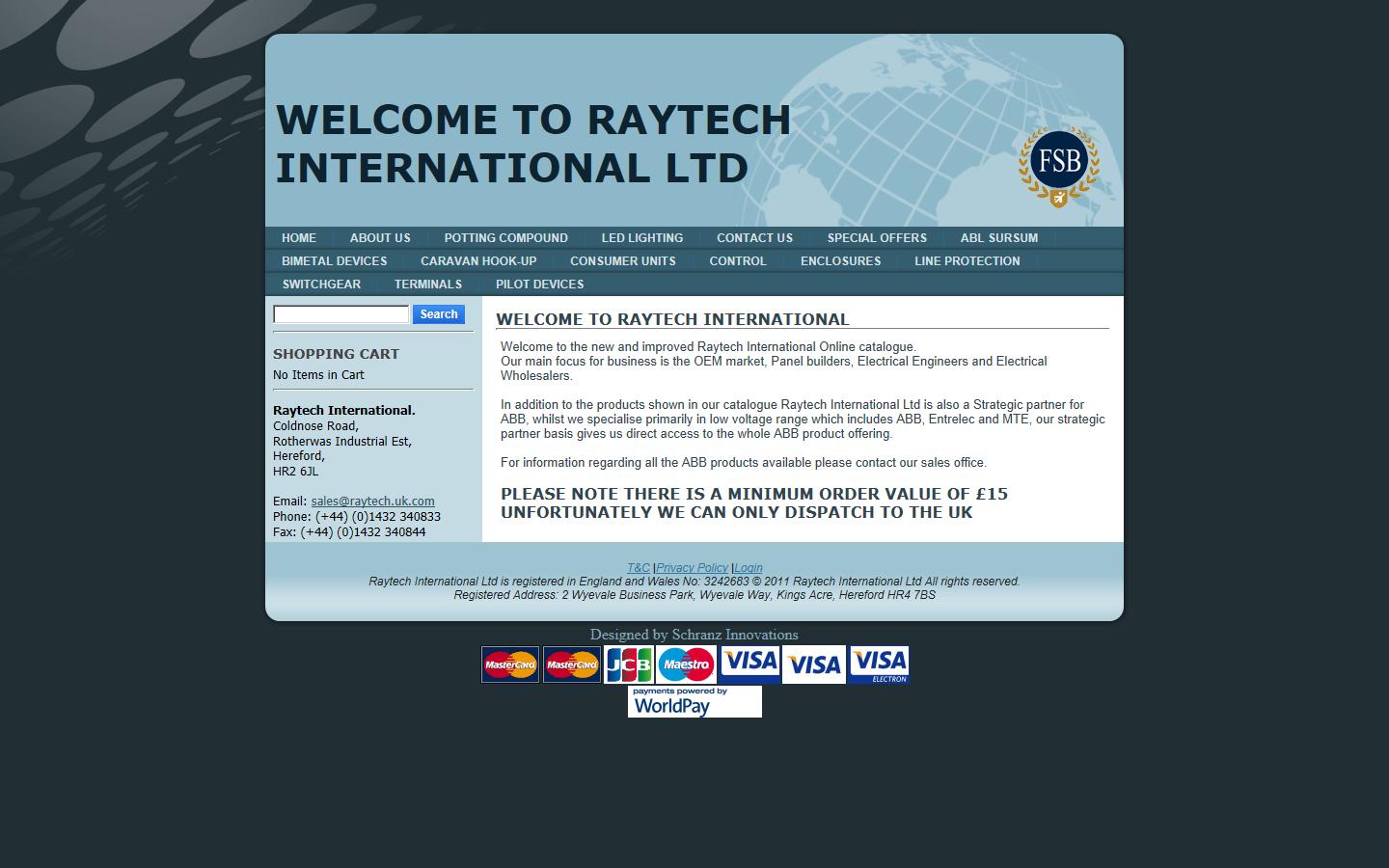 Raytech International Ltd Website