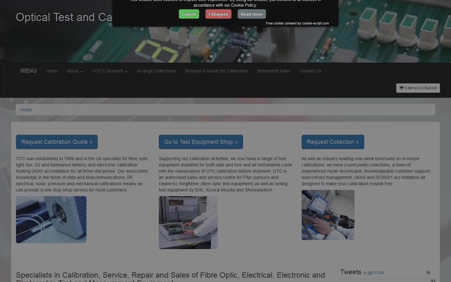 Optical Test & Calibration Ltd Website