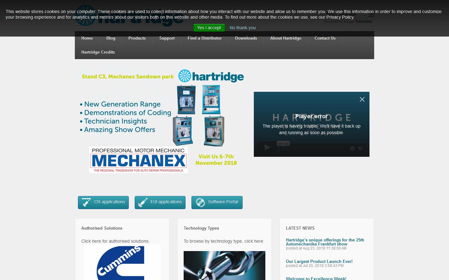 Hartridge Ltd Website