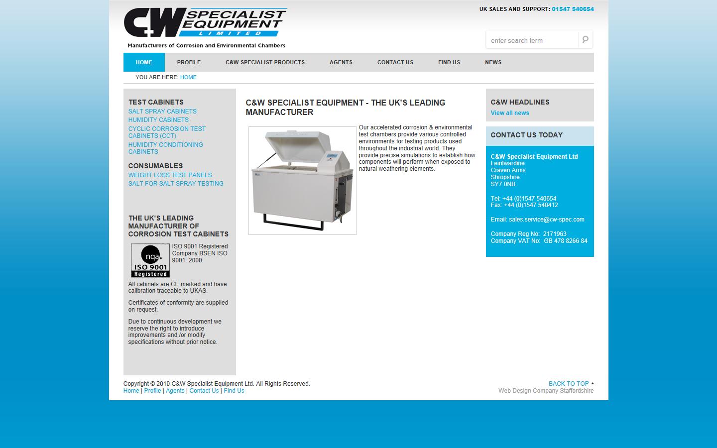 C & W Specialist Equipment Ltd Website