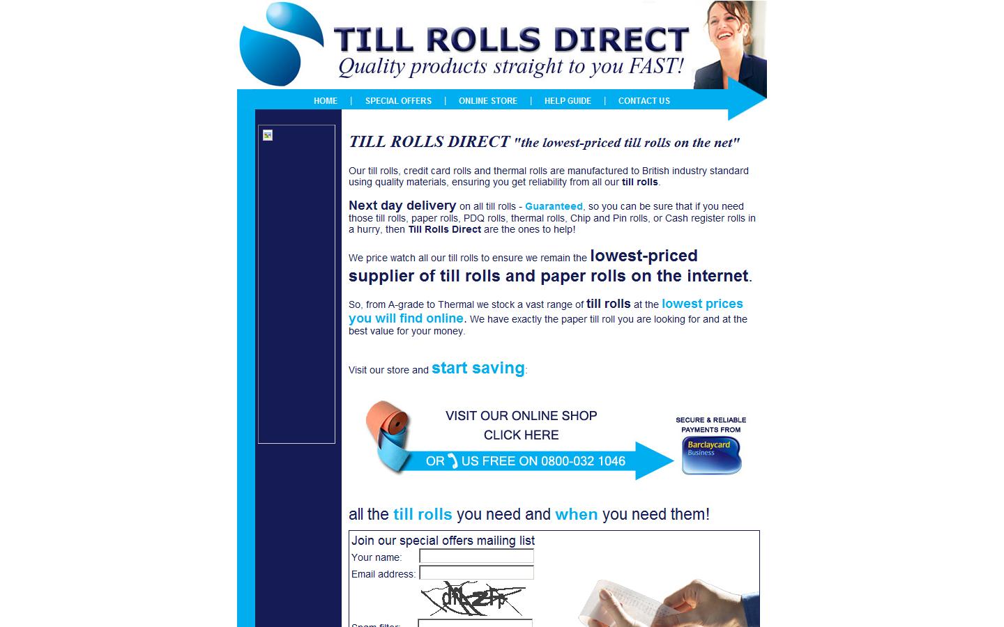 Till Rolls Direct Website