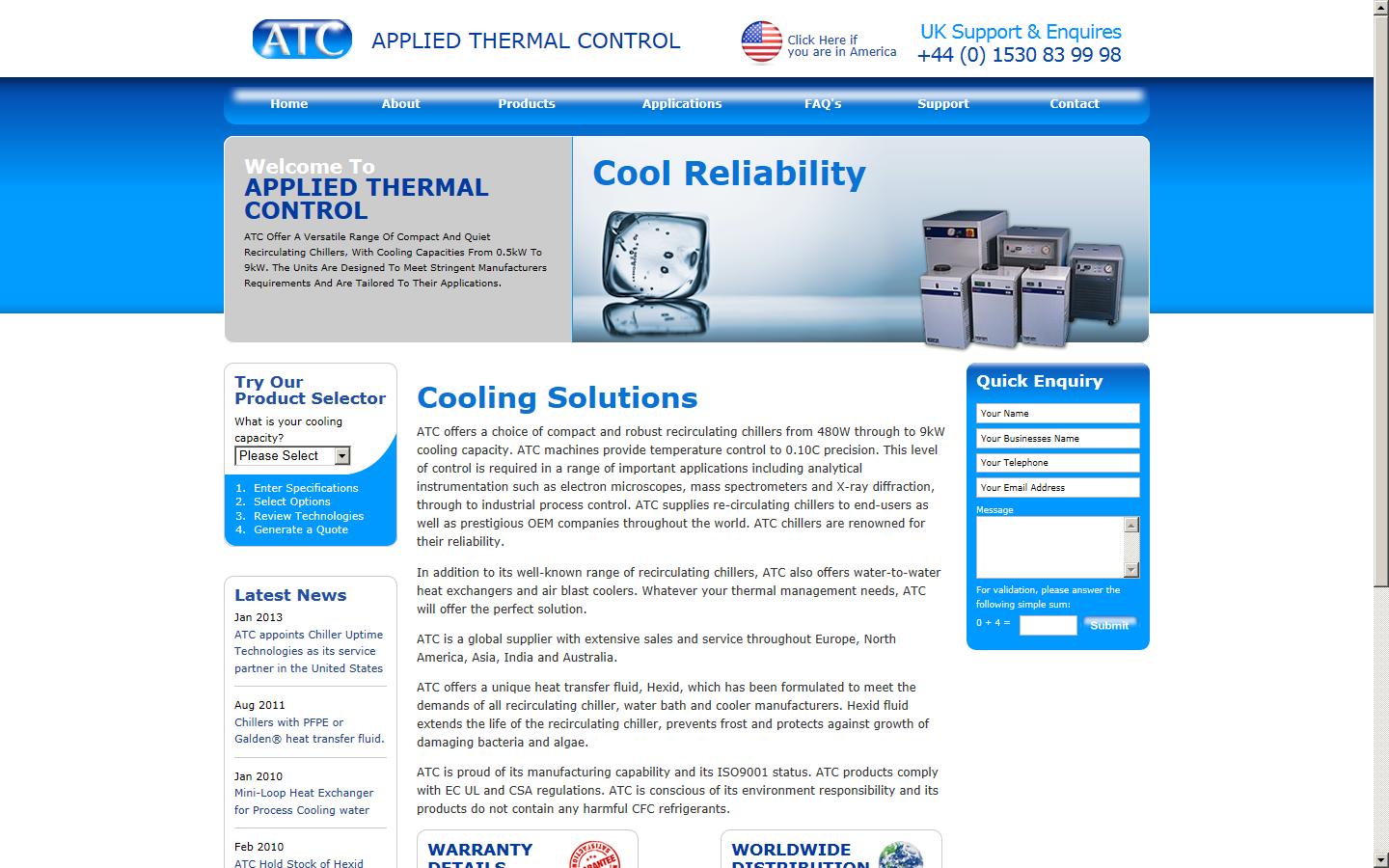Applied Thermal Control Ltd Website