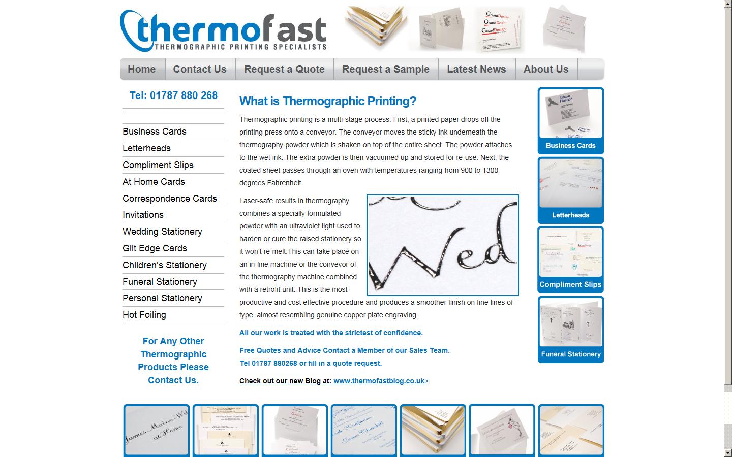 Thermofast Print Ltd Website