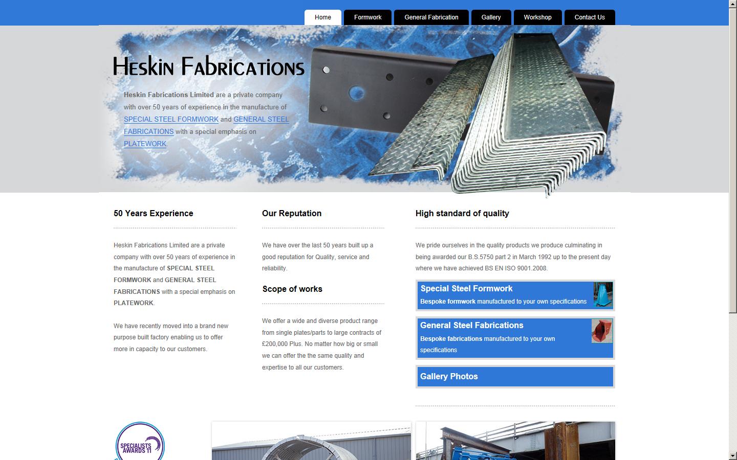Heskin Fabrications Ltd Website
