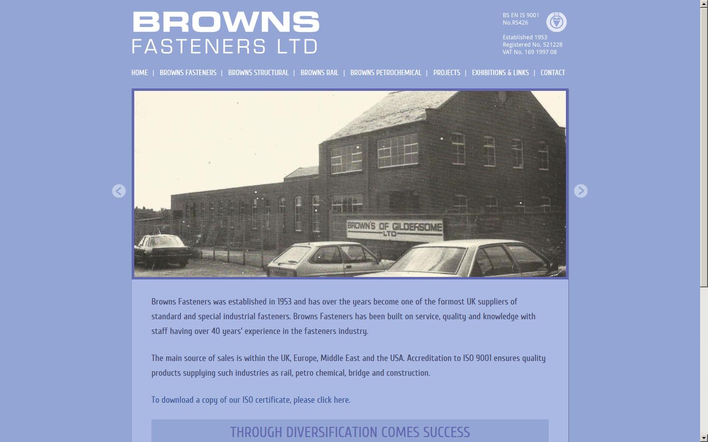 Browns Fasteners Ltd Website