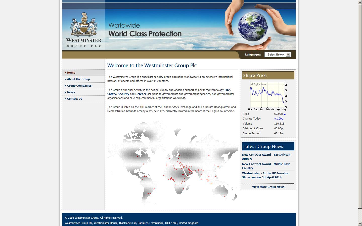 Westminster Group Plc Website