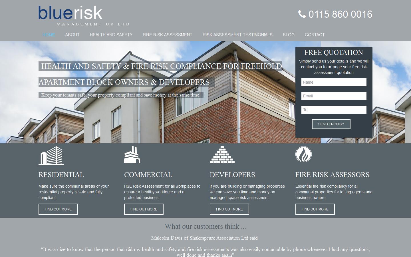 Blue Risk Management UK Ltd Website
