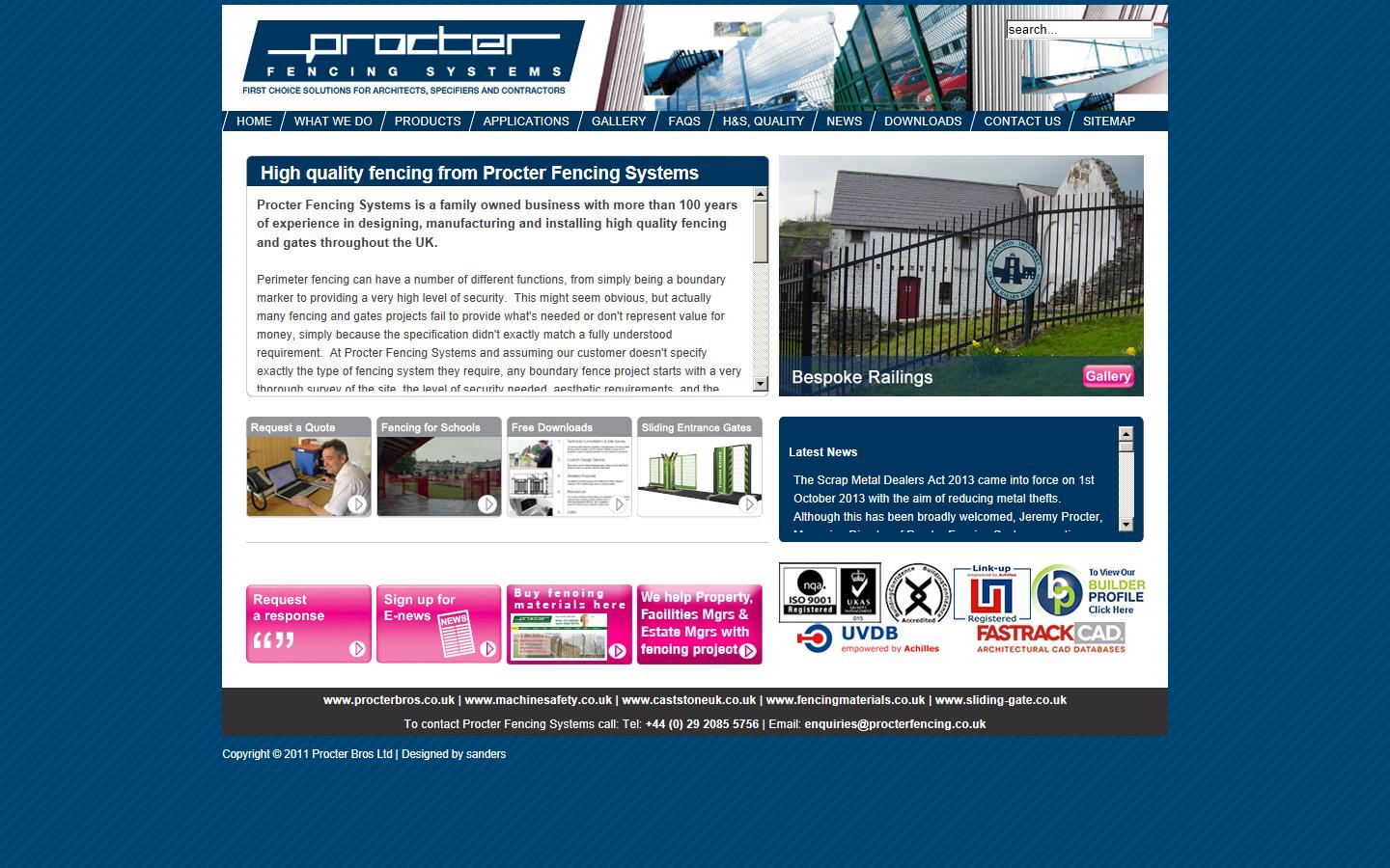 Procter Fencing Systems Website
