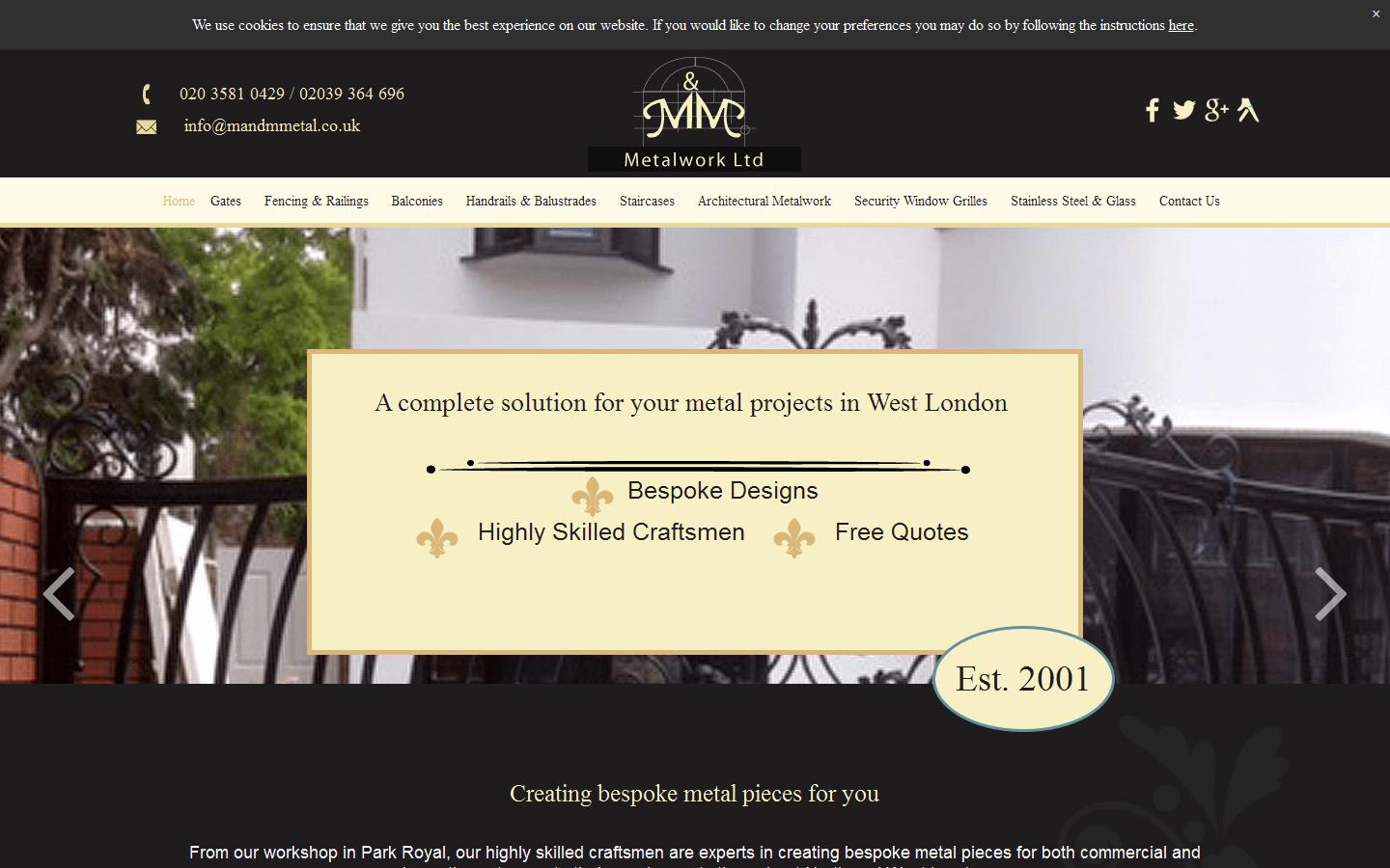 M&M METAL WORKS LTD Website