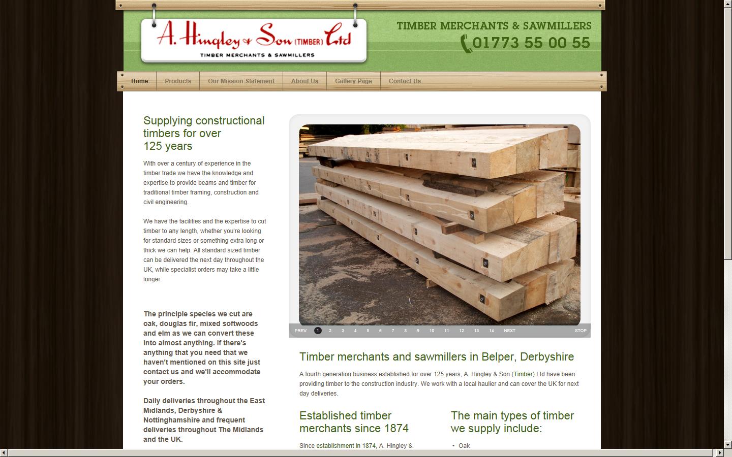 A. Hingley & Son (Timber) Ltd Website