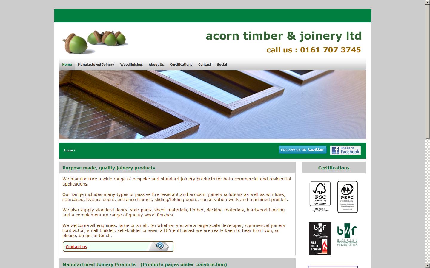 Acorn Timber and Joinery Ltd Website