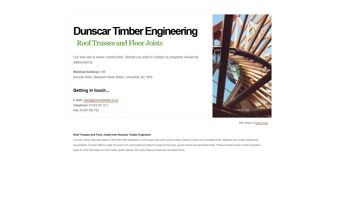 Dunscar Timber Engineering Website