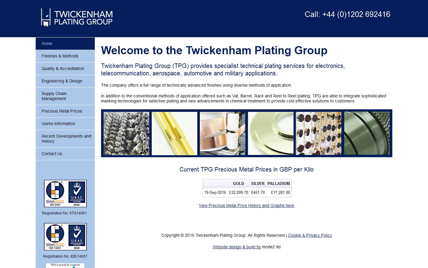 Twickenham Plating Group Ltd Website