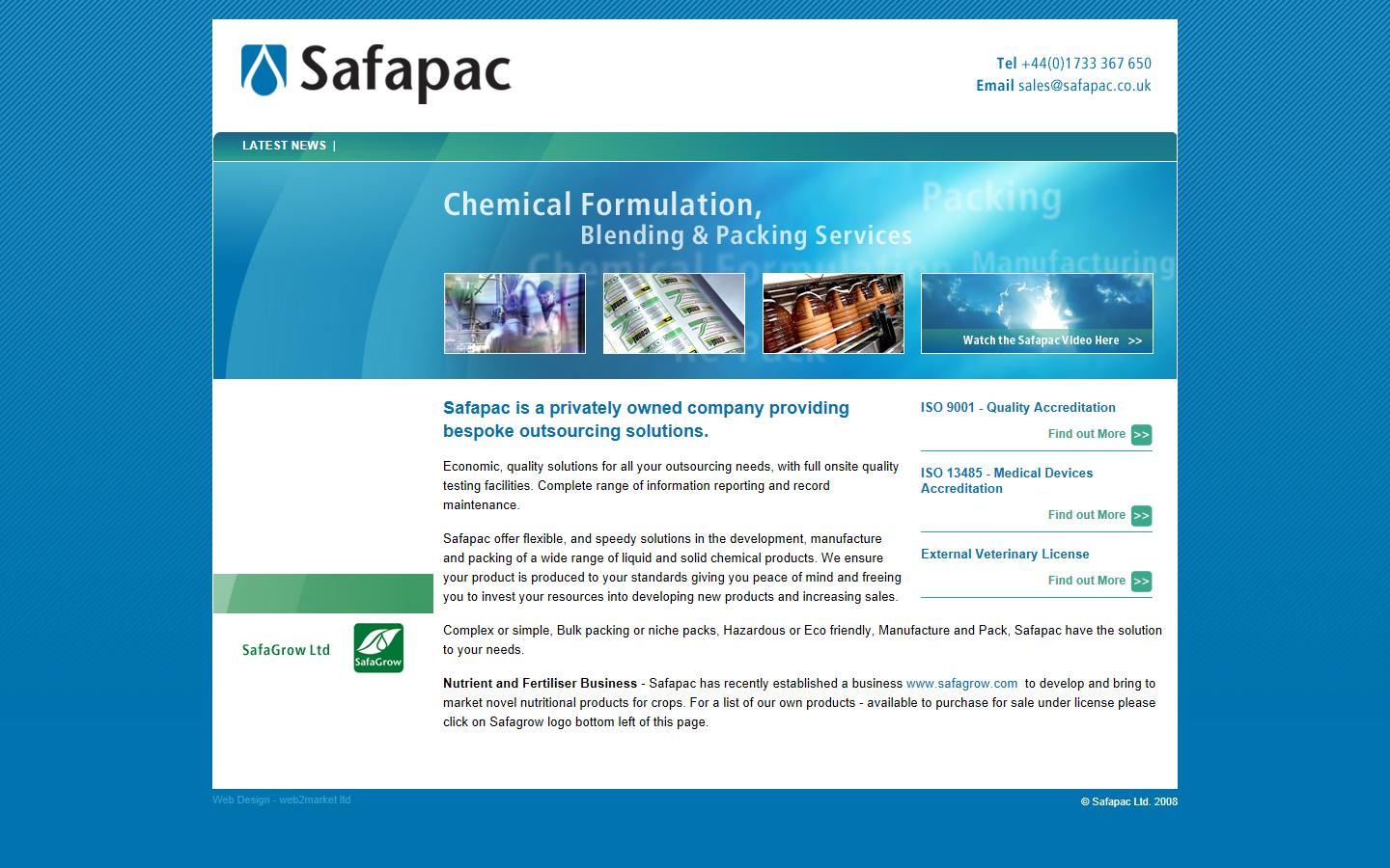 Safapac Ltd Website