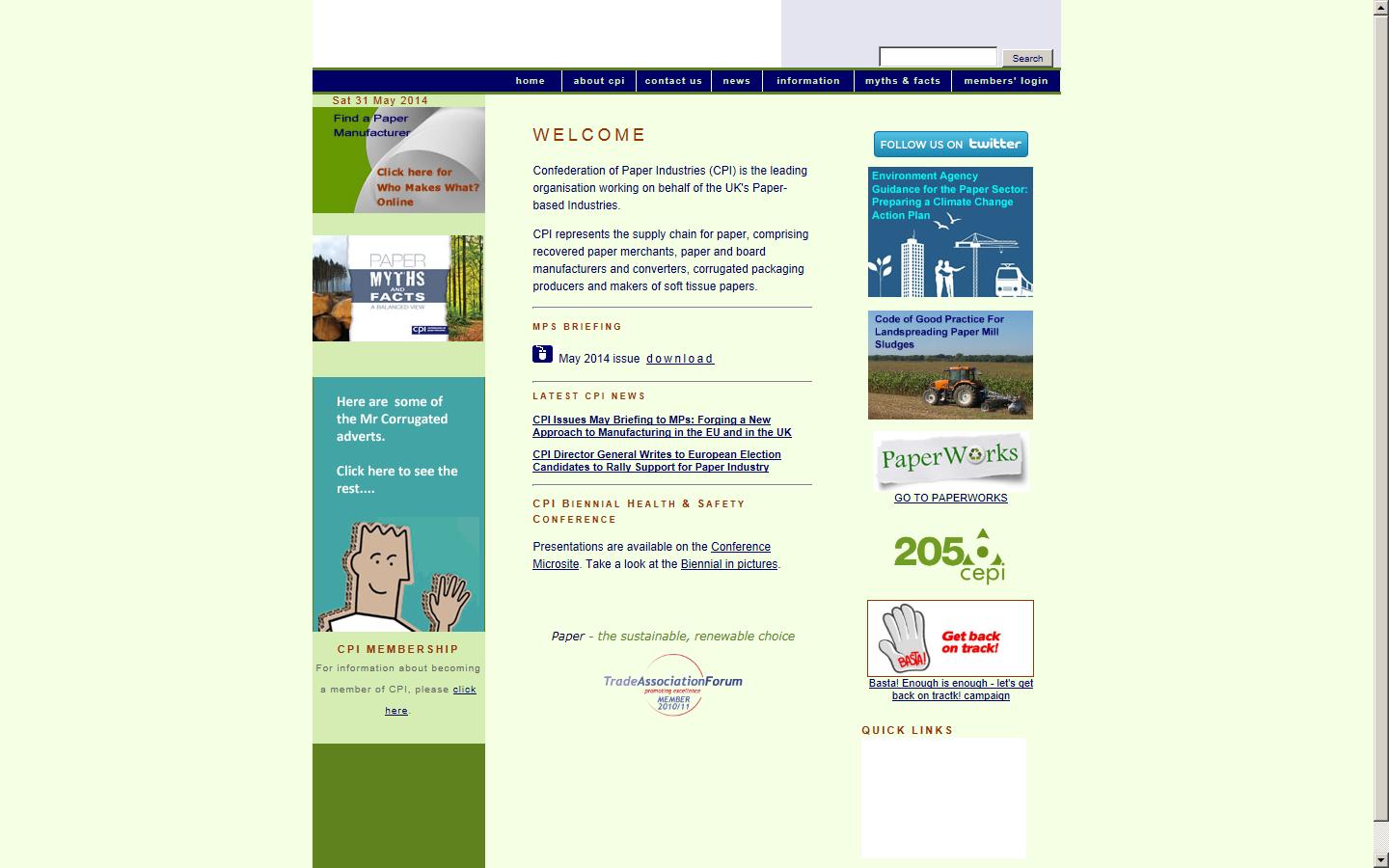 The Confederation of Paper Industries Website
