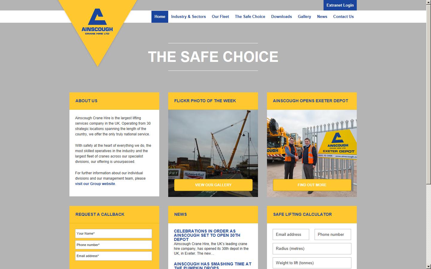 Ainscough Crane Hire Website