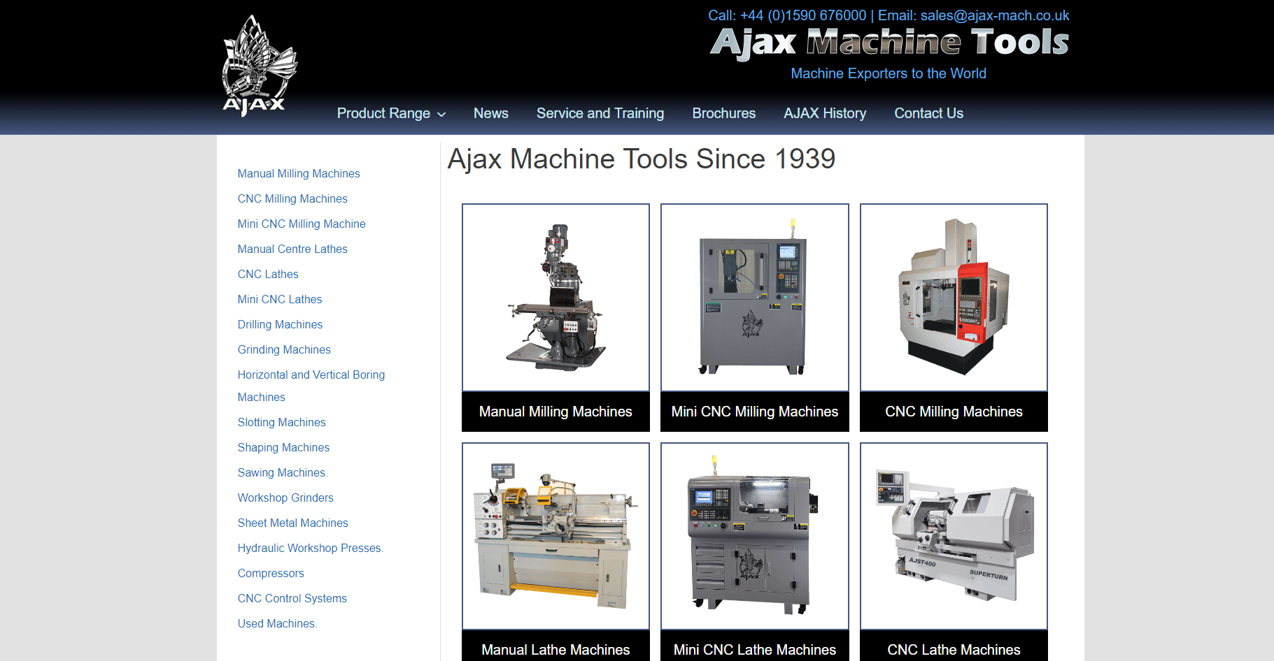Ajax Machine Tools Website