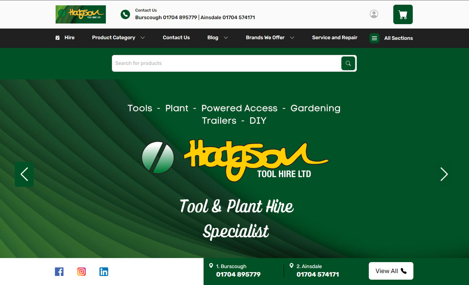 Hodgson Tool Hire Website