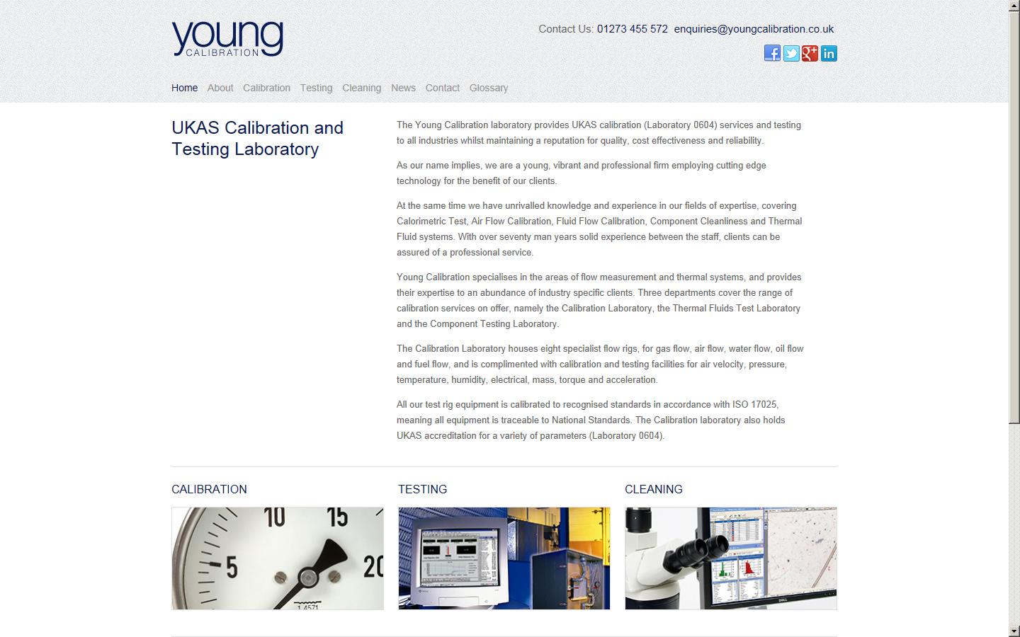 Young Calibration Ltd Website