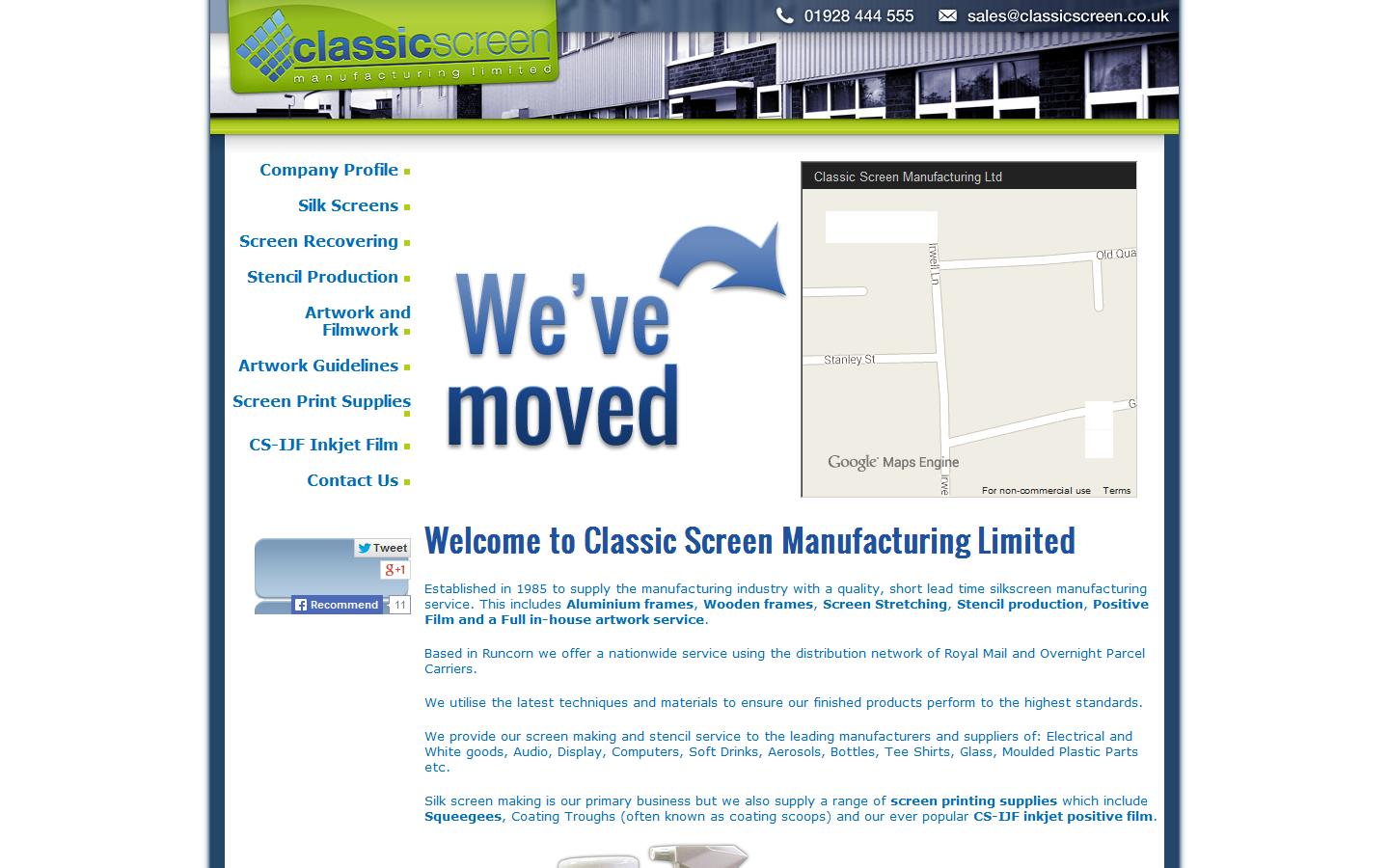 Classic Screen Ltd Website