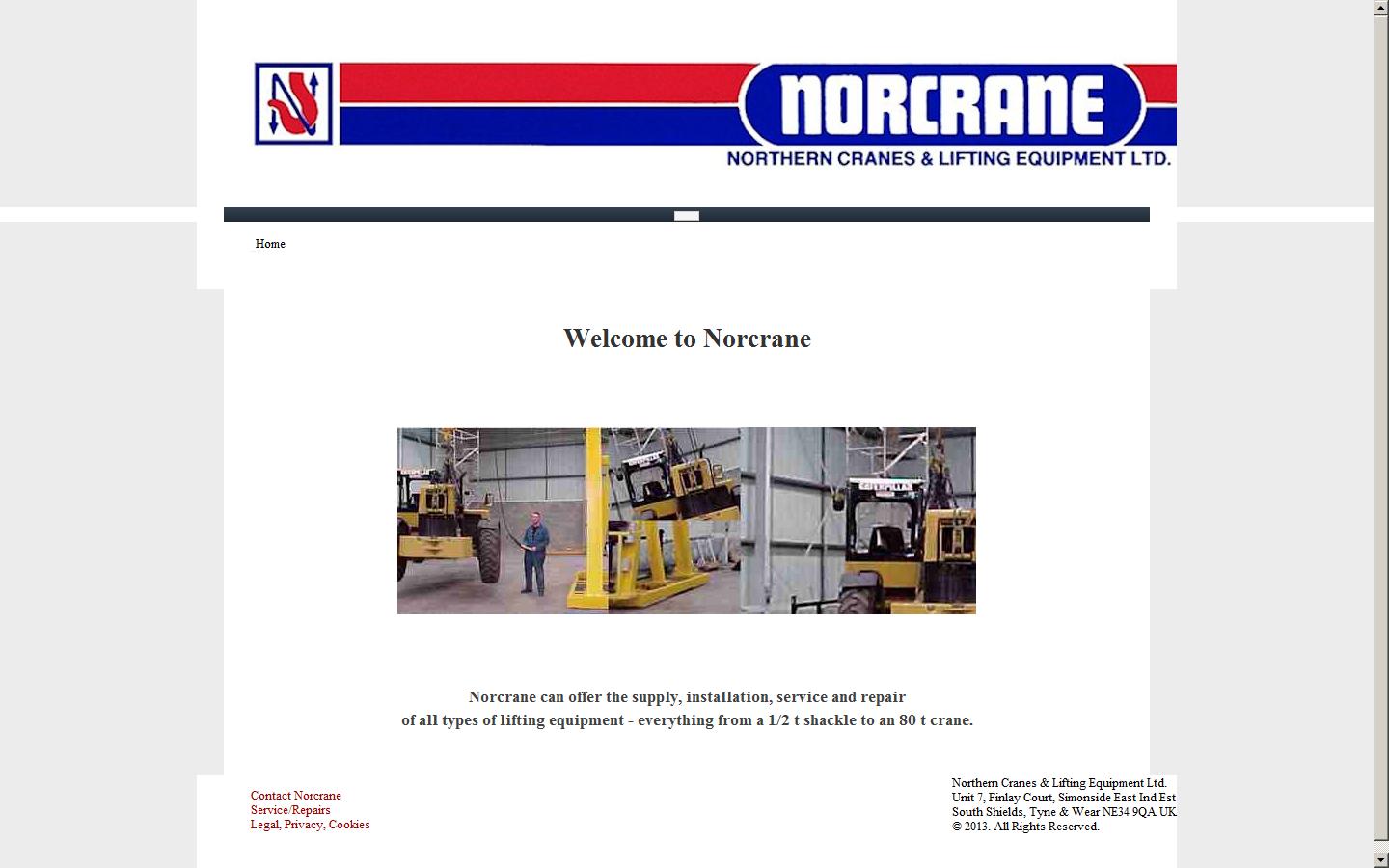 Northern Cranes & Lifting Equipment Ltd (t/a Norcrane) Website