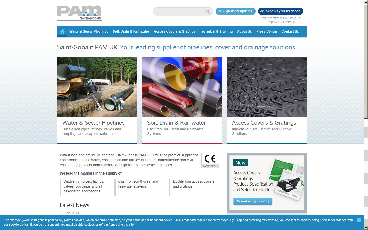 Saint Gobain PAM UK Website