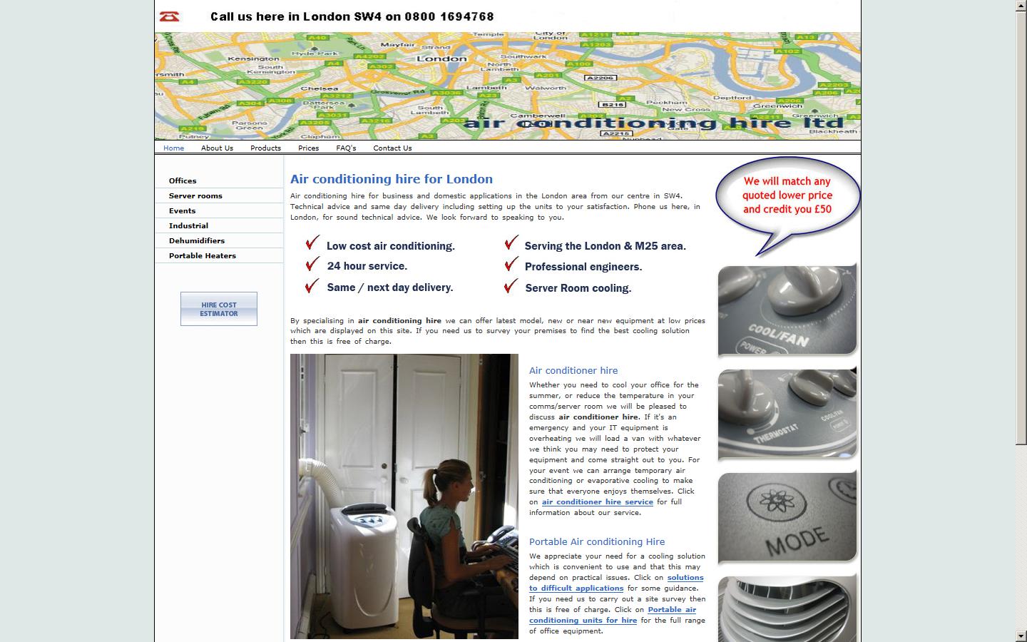 Aircon Hire Ltd Website