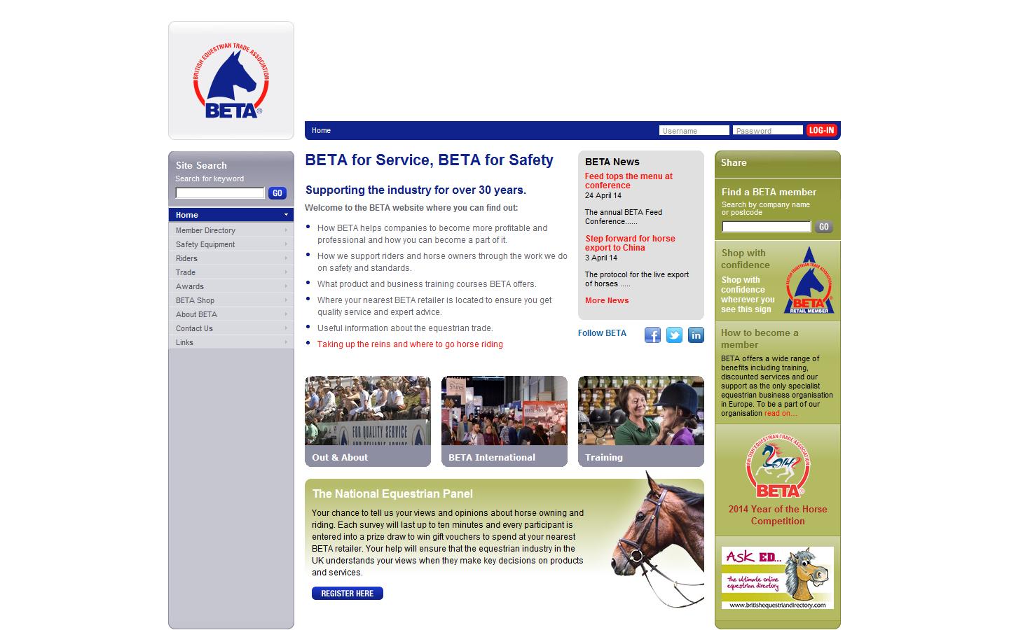 British Equestrian Trade Association Website