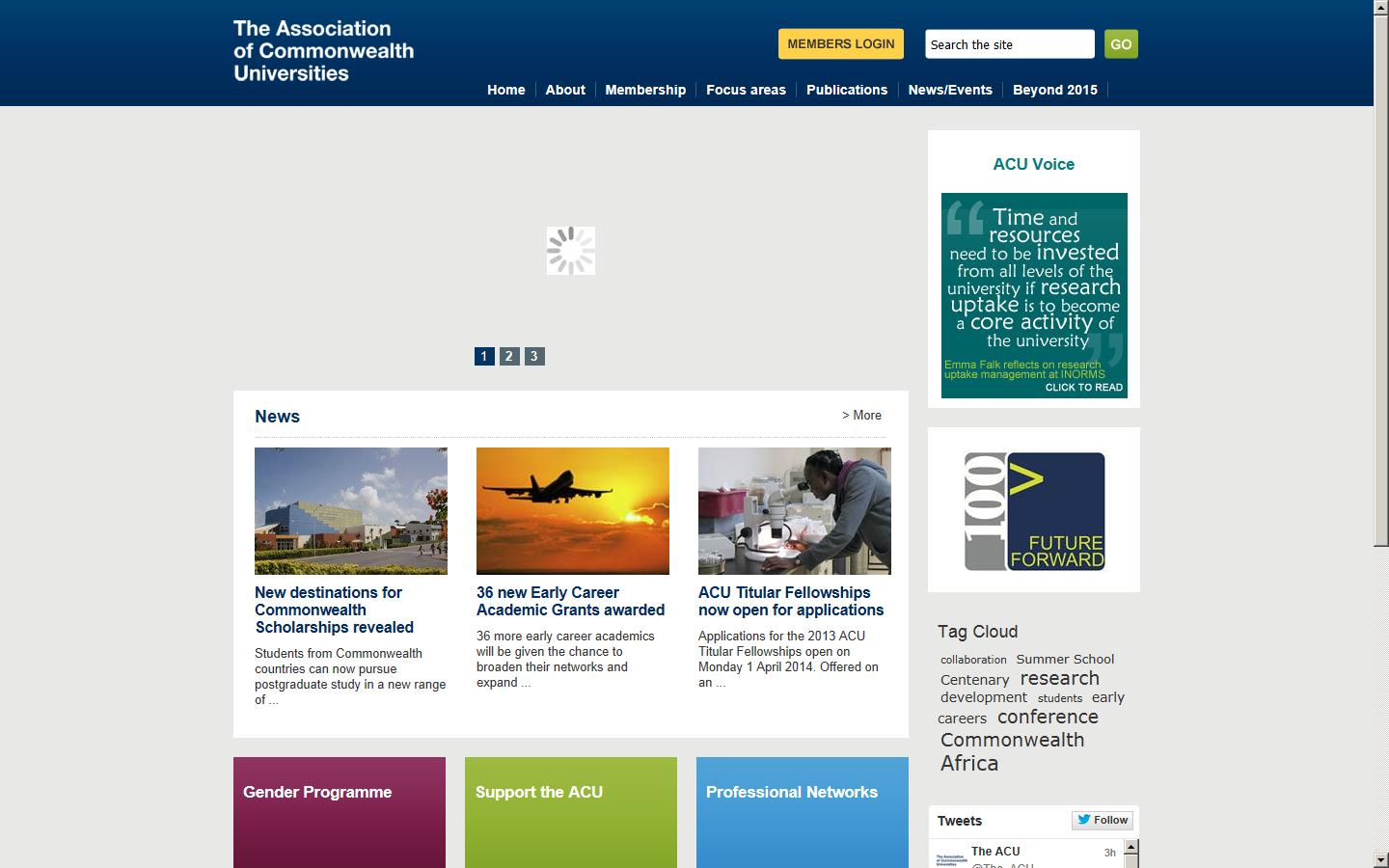Association of Commonwealth Universities Website