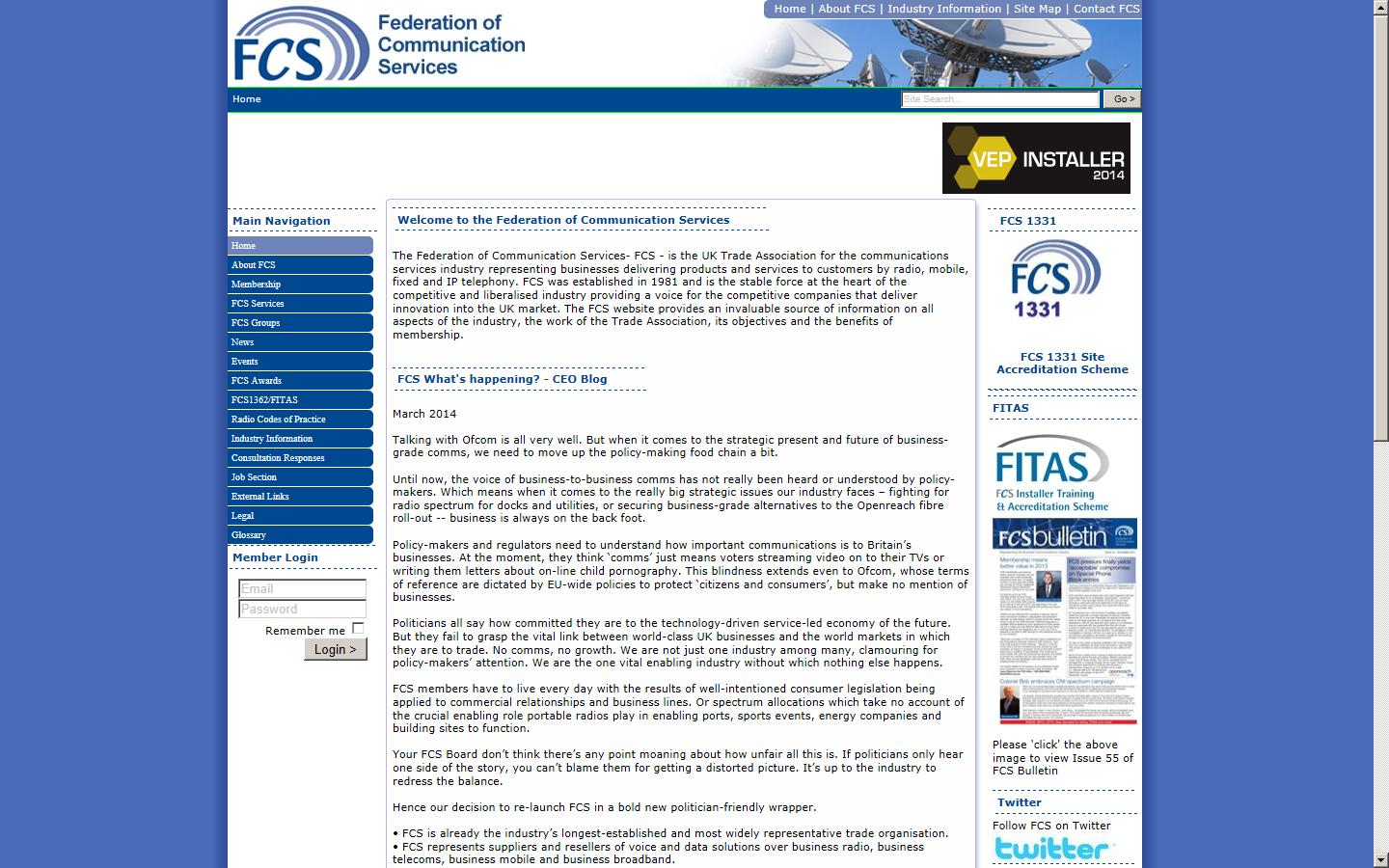 Federation of Communication Services Website