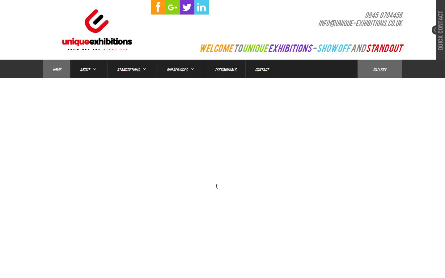 Unique Exhibitions Ltd Website