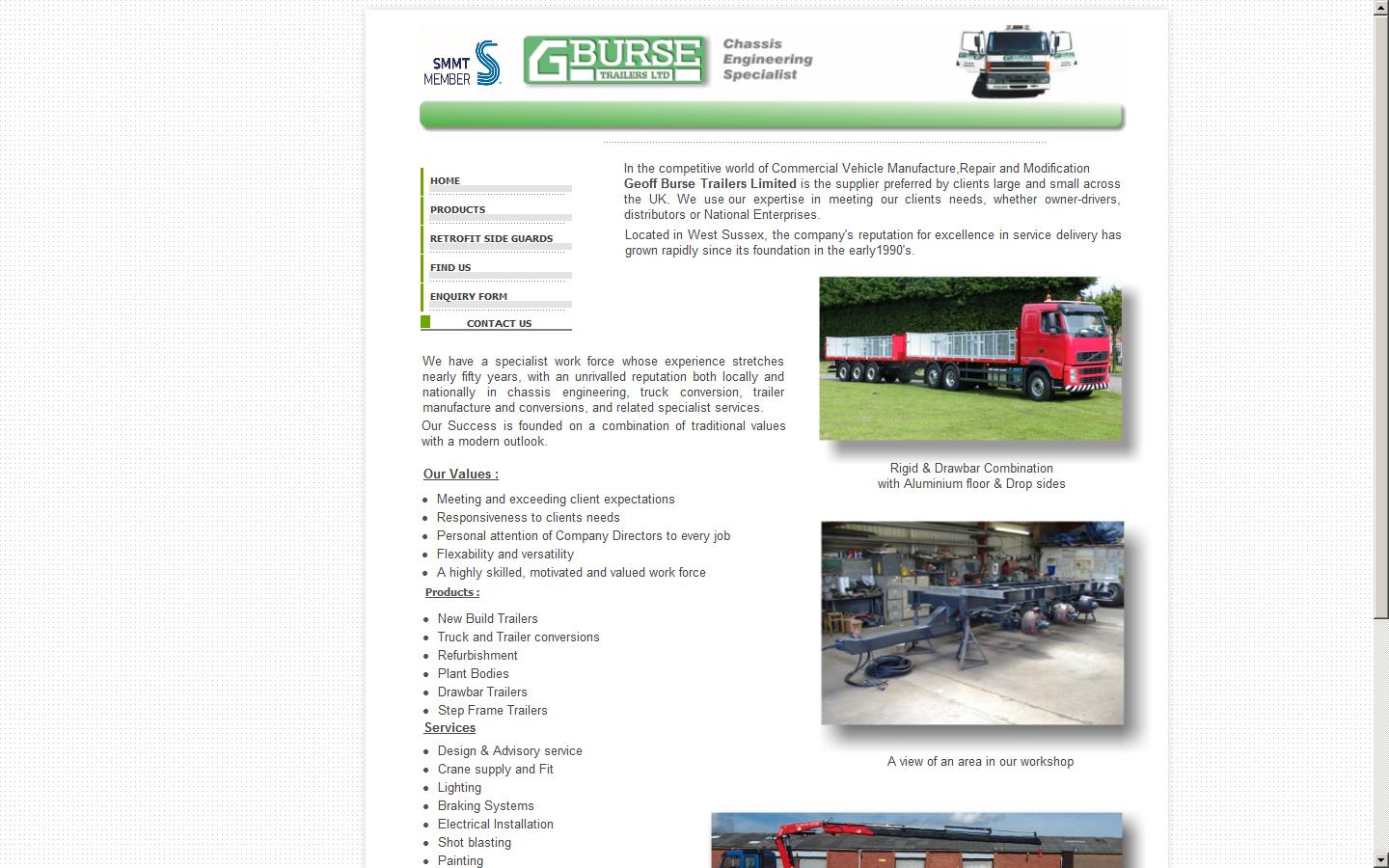 Geoff Burse Trailers Ltd Website