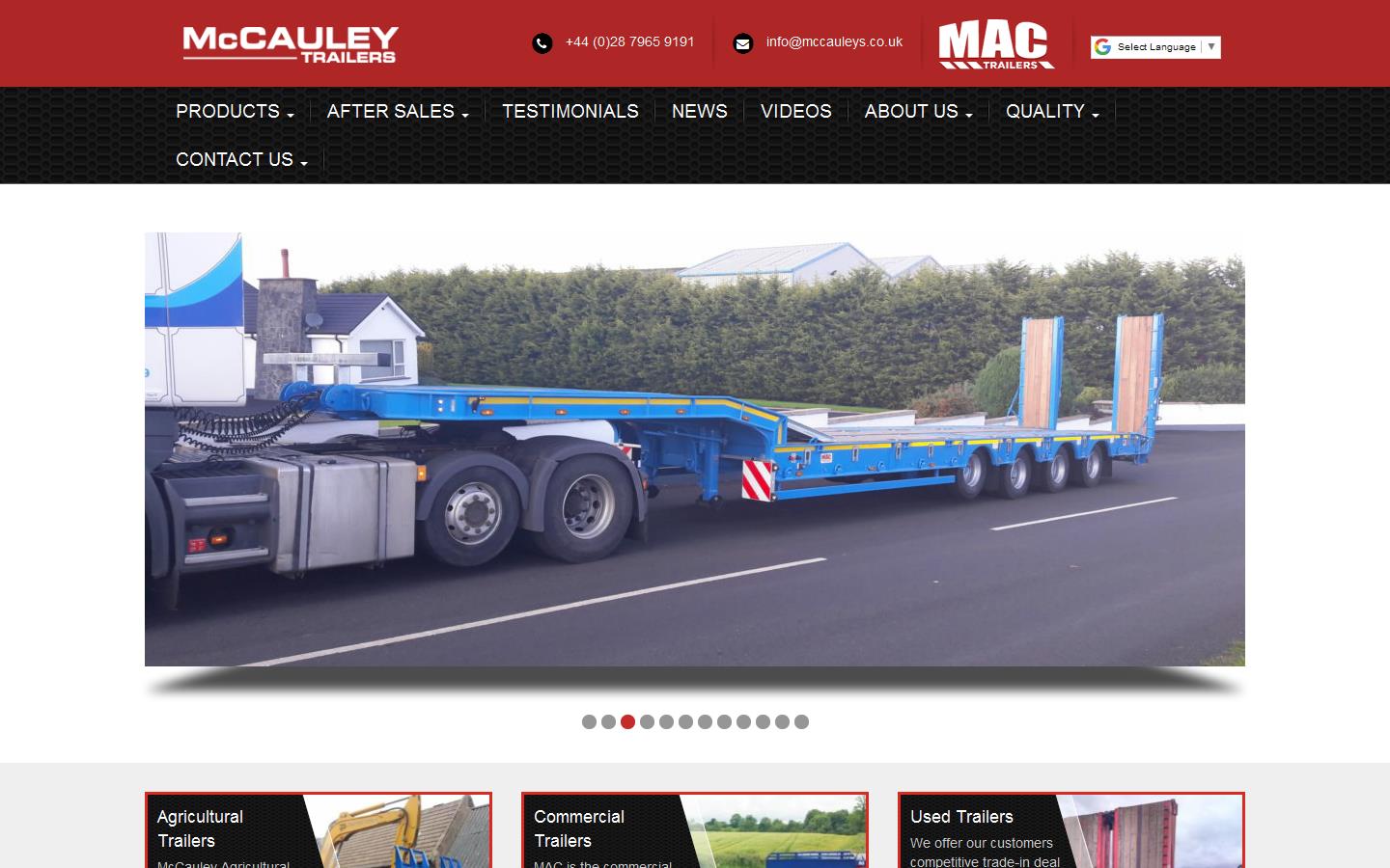 McCauley Trailers Ltd Website