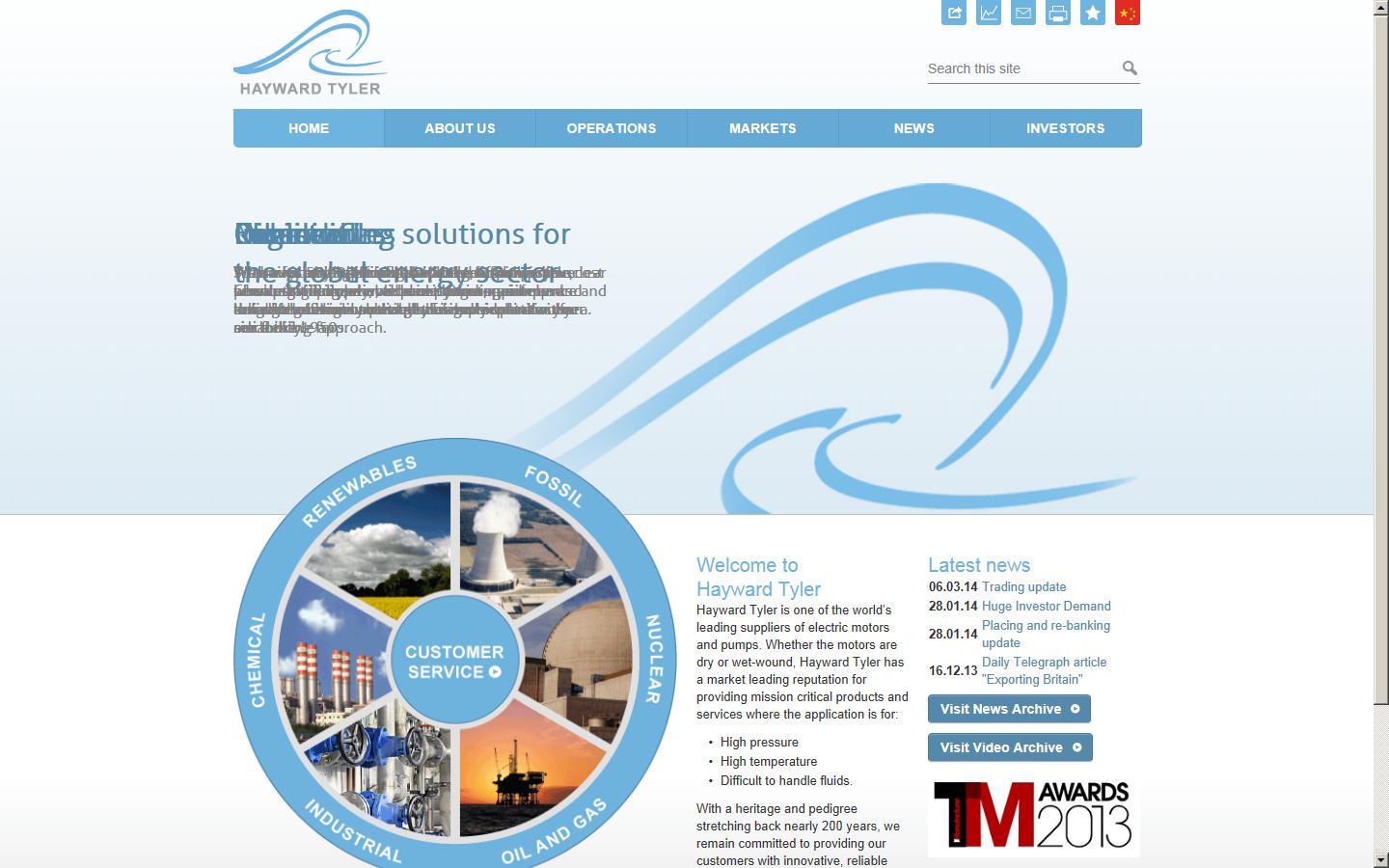 Hayward Tyler Group Website