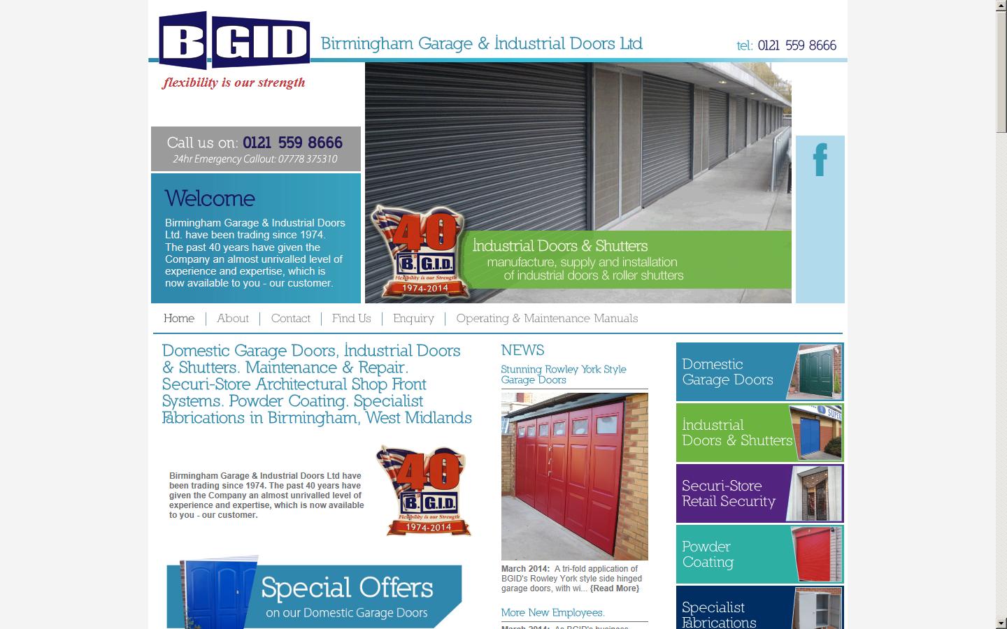 Birmingham Garage & Industrial Doors Ltd Website