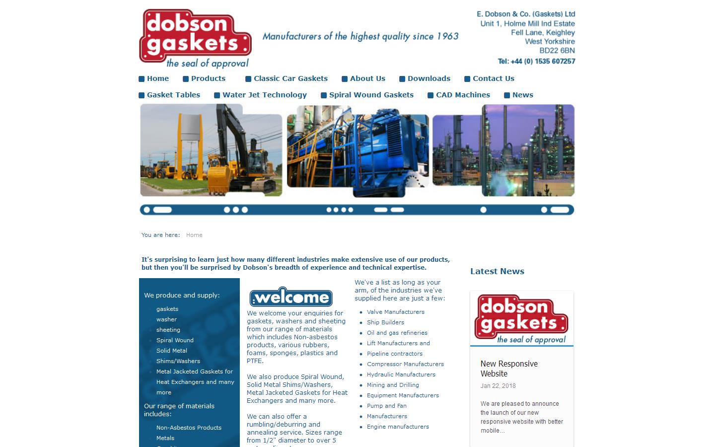 E Dobson and Co (Gaskets) Ltd Website