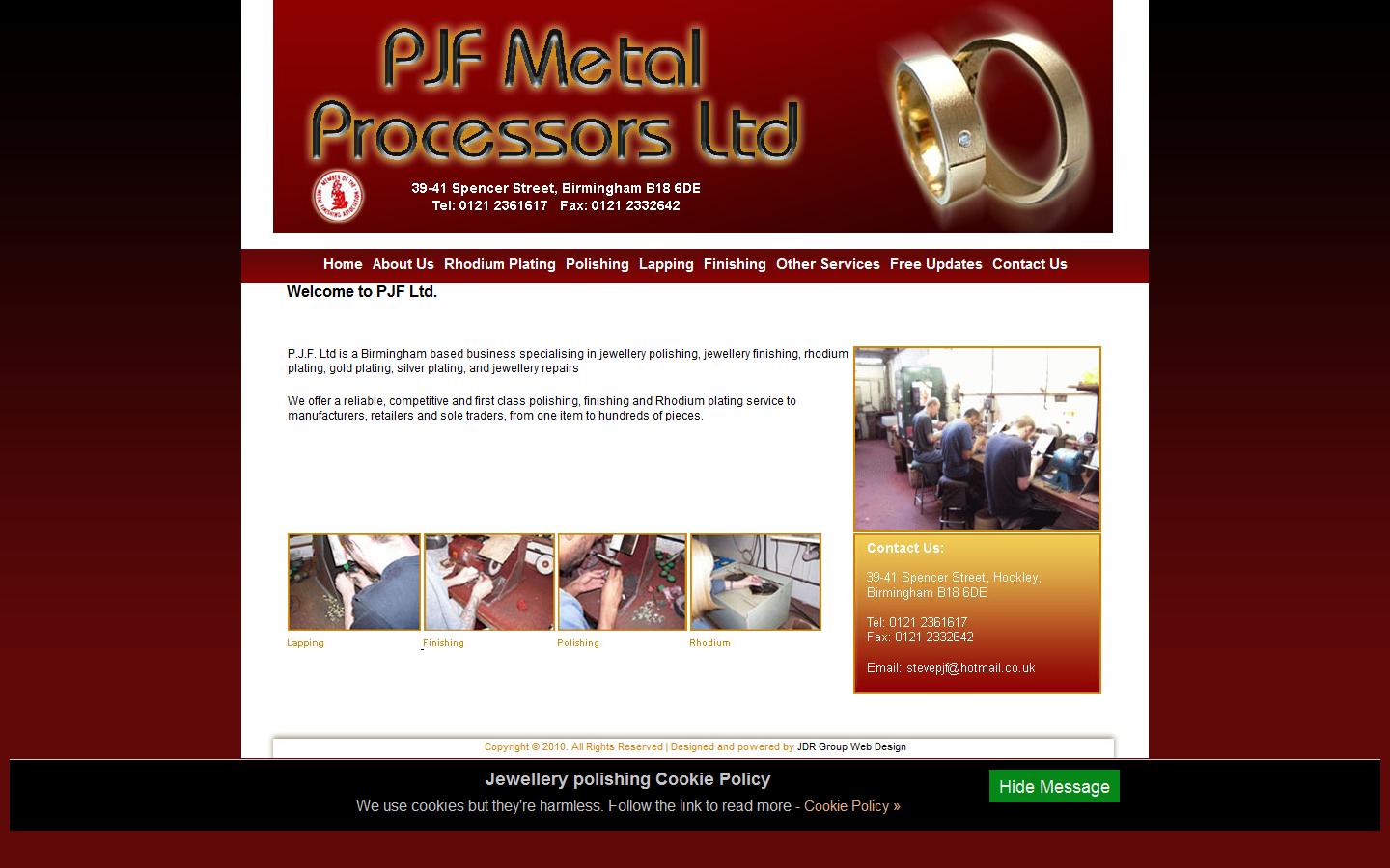PJF Ltd (Metal Processors) Website